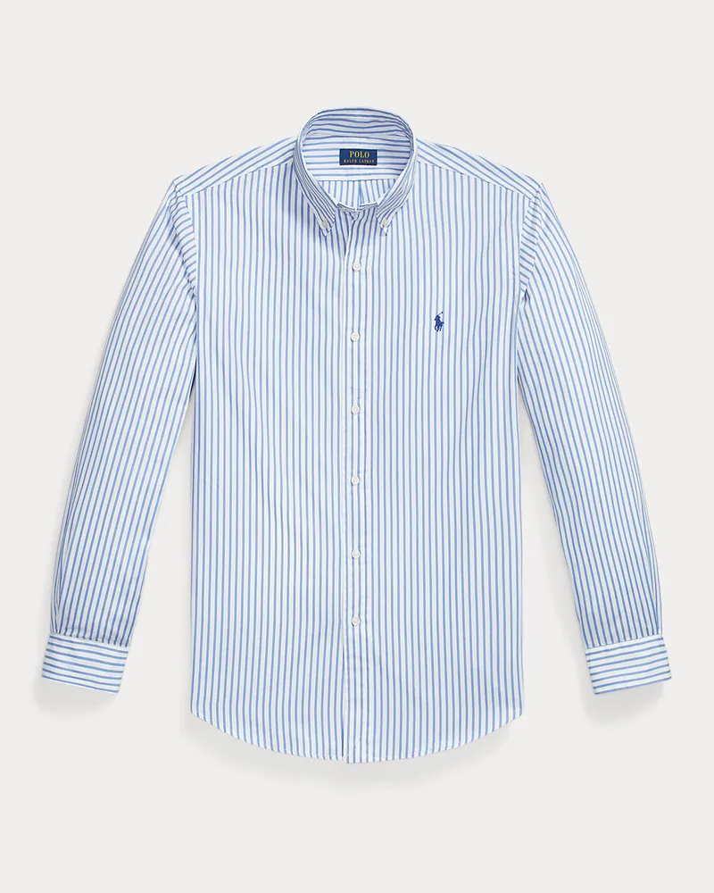 Ralph Lauren Custom-Fit Popelinehemd mit Streifen White