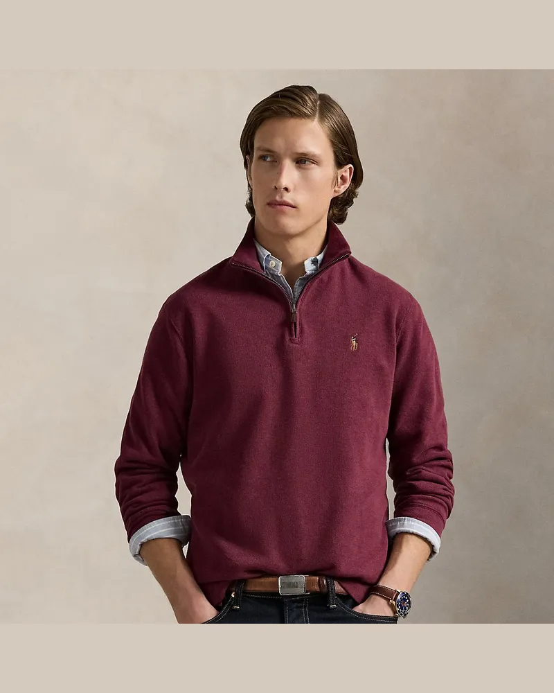 Ralph Lauren Rippenpullover mit Viertelreißverschluss Red