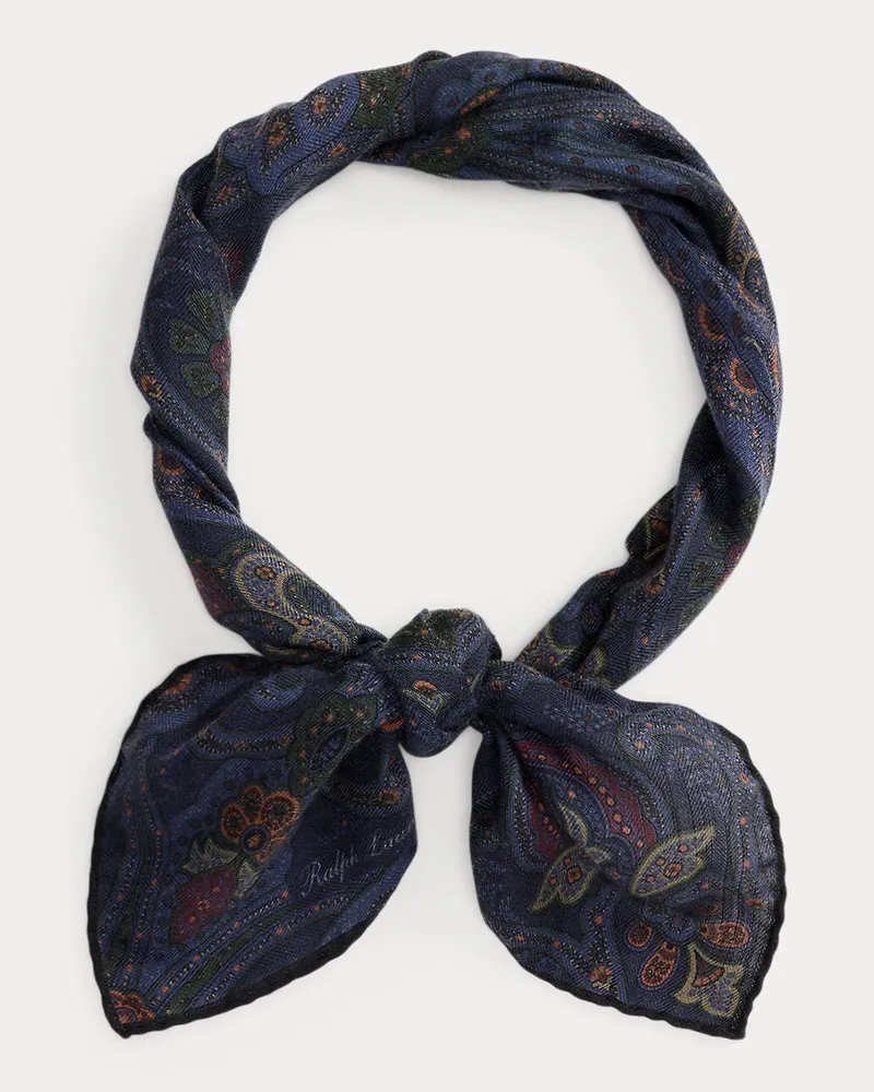 Ralph Lauren Paisley-Halstuch aus Kaschmir und Seide Blue