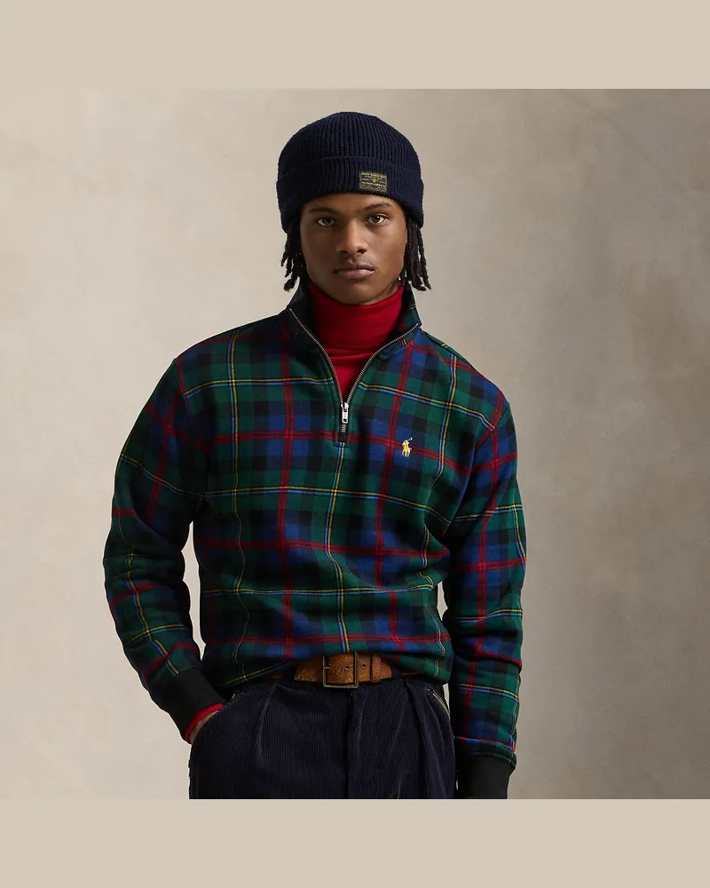 Ralph Lauren Fleece-Sweatshirt mit Karomuster Green