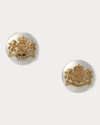 Ralph Lauren Zweifarbige Ohrstecker mit Wappen Silver