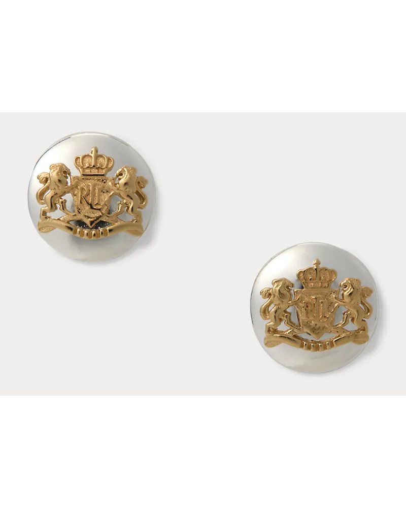 Ralph Lauren Zweifarbige Ohrstecker mit Wappen Silver