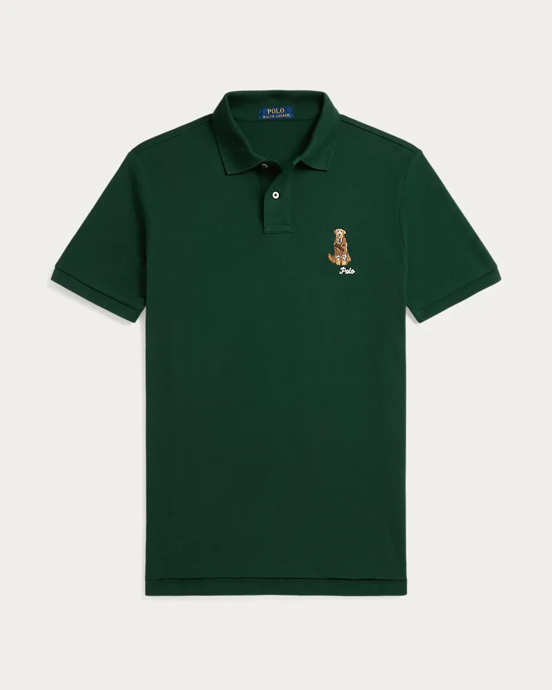 Ralph Lauren Custom-Slim-Fit Poloshirt mit Stickerei Green
