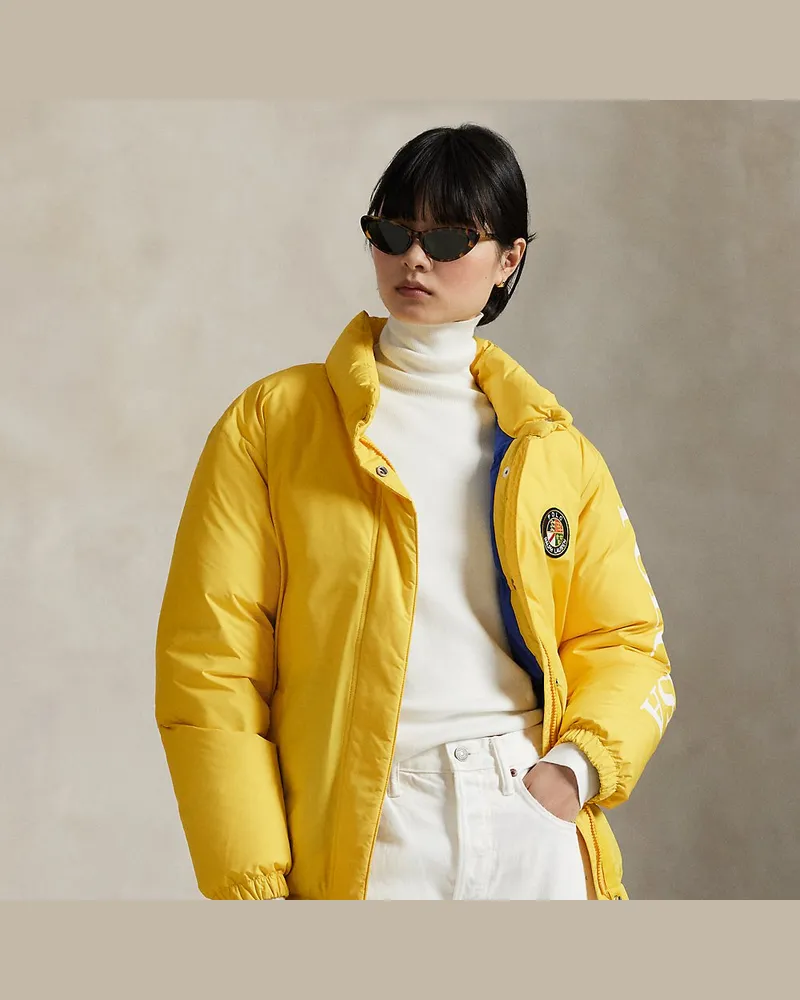 Ralph Lauren Daunengefüllte Pufferjacke mit Logo Yellow