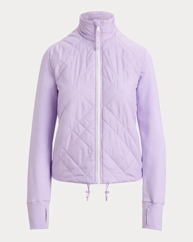 Ralph Lauren Hybrid-Frotteejacke mit Steppbahn vorne Purple