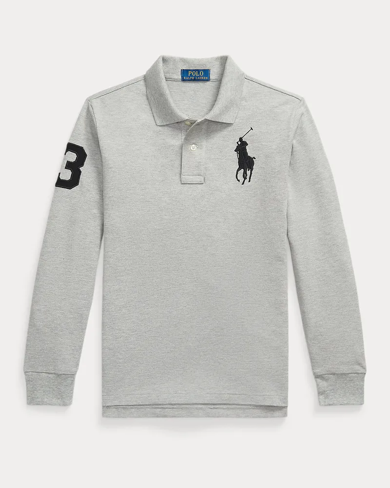Ralph Lauren Baumwollpiqué-Poloshirt mit Big Pony Grey