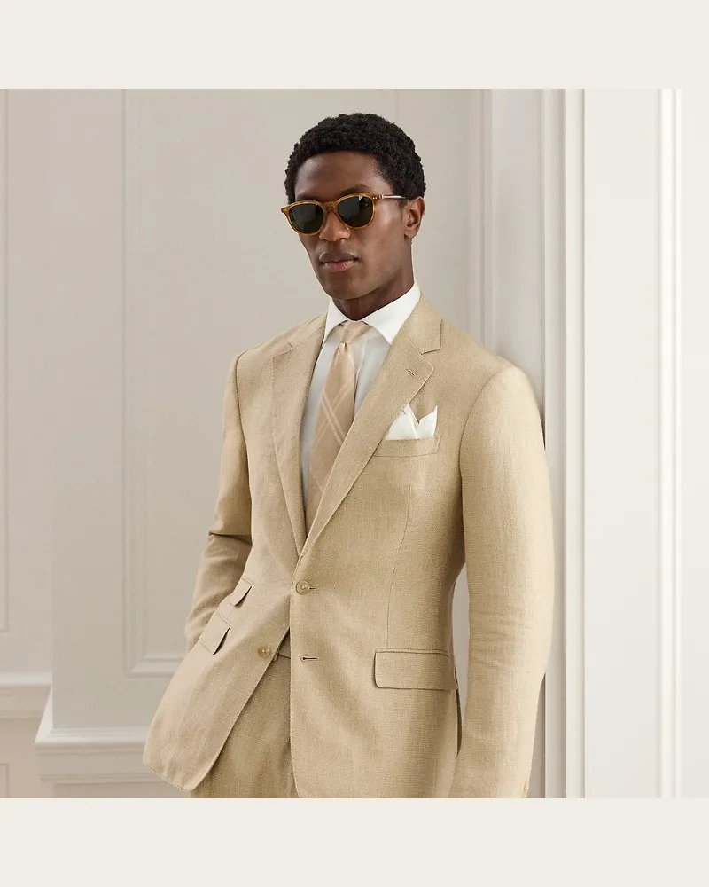 Ralph Lauren Handgeschneiderte Twill-Anzugjacke Kent Tan