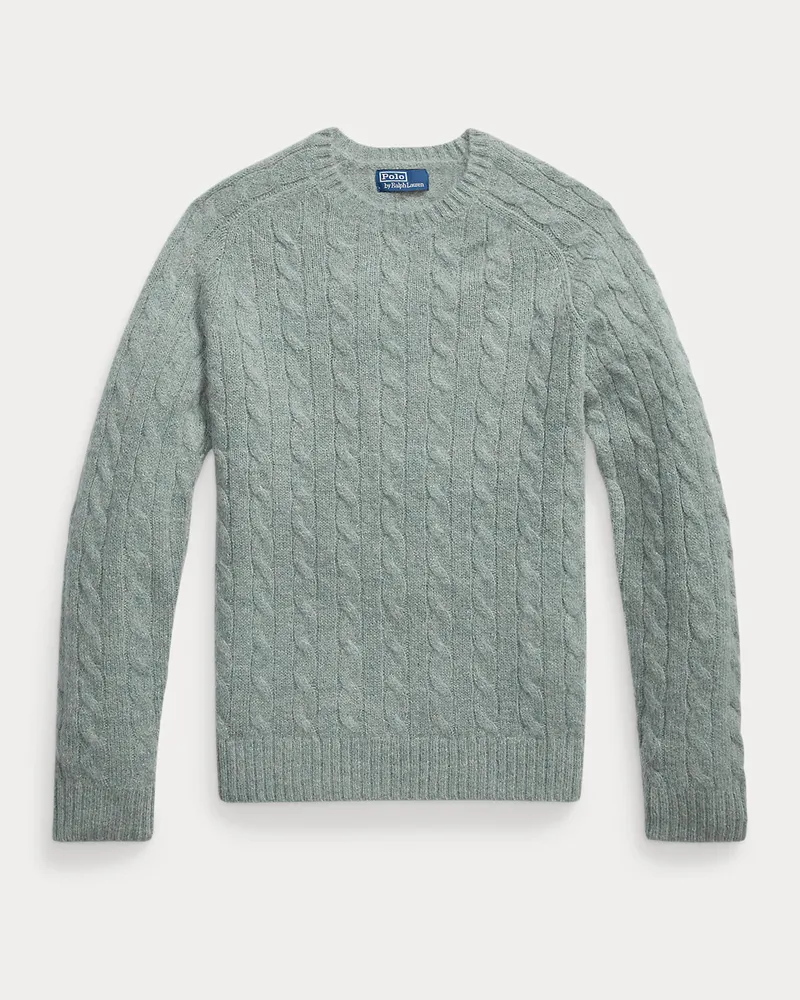 Ralph Lauren Pullover mit Zopfmuster und Aufnähern Green