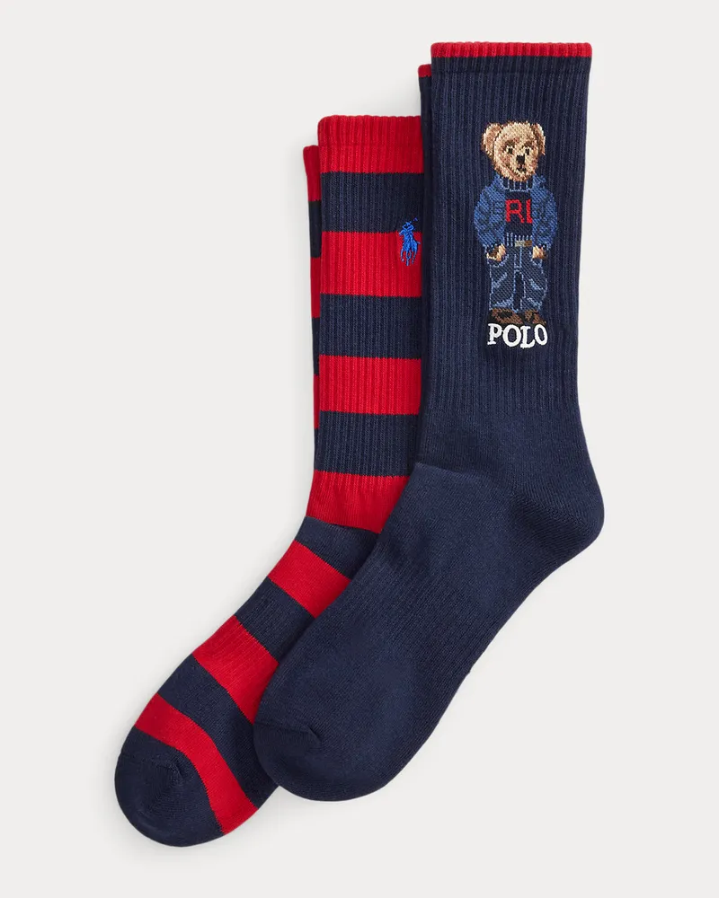 Ralph Lauren 2er-Pack Crew-Socken mit Polo Bear Blue