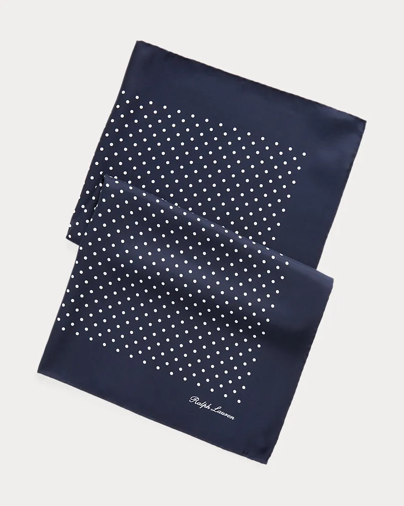 Ralph Lauren Seidenschal mit Punkten Blue