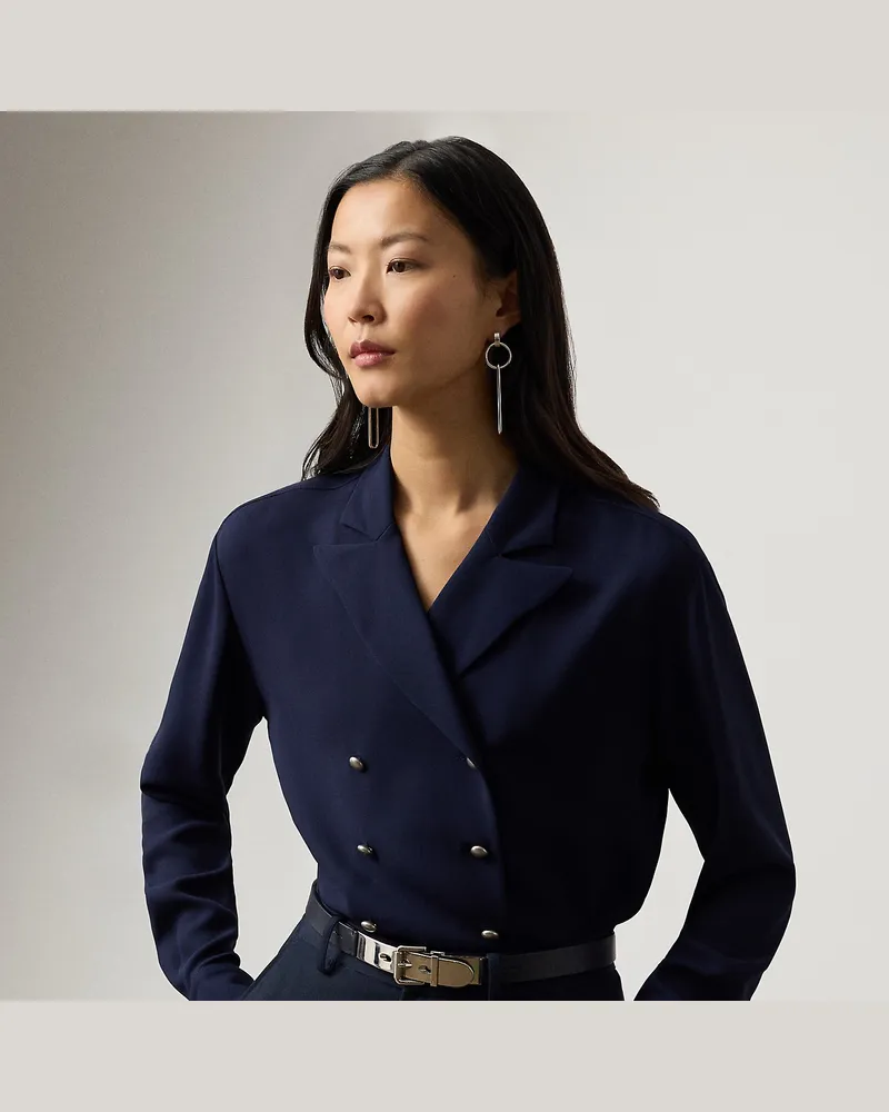 Ralph Lauren Hemd Terrel aus Seiden-Cady Blue