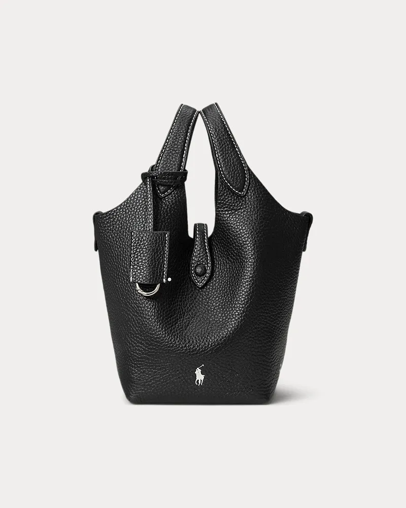 Ralph Lauren Kleine Umhängetasche Polo Play aus Leder Black