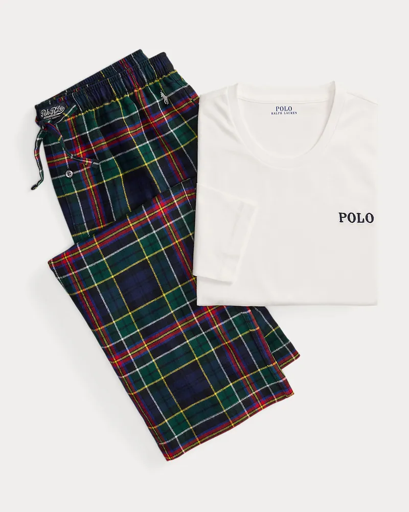 Ralph Lauren Pyjama aus Baumwolljersey und Flanell Multi