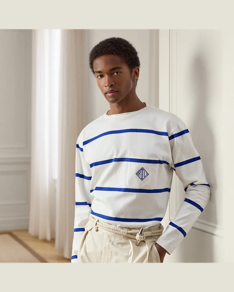 Ralph Lauren Relaxed-Fit T-Shirt mit Streifenmuster White