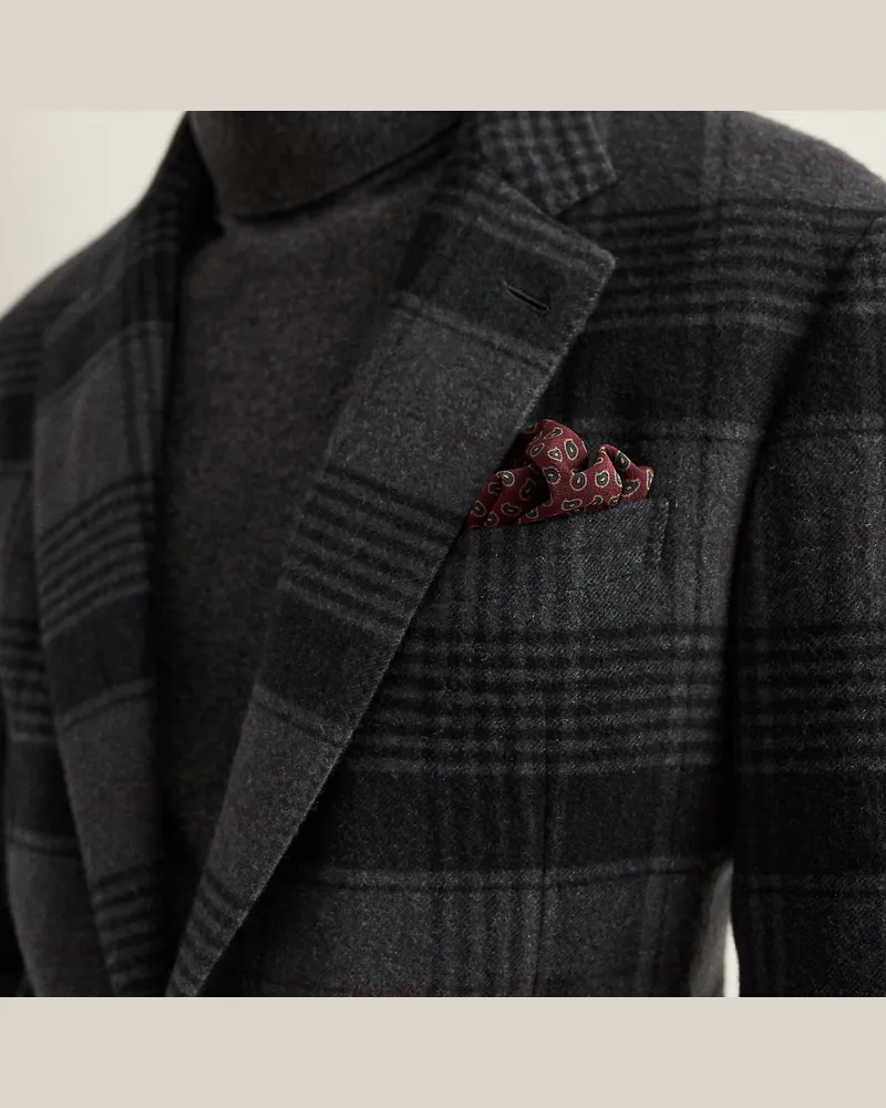 Ralph Lauren Seiden-Einstecktuch mit Kiefernmotiv Red