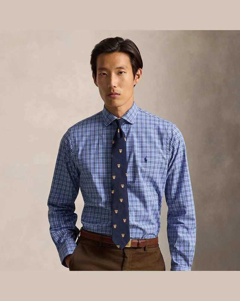 Ralph Lauren Custom-Fit Karo-Popelinehemd Blue