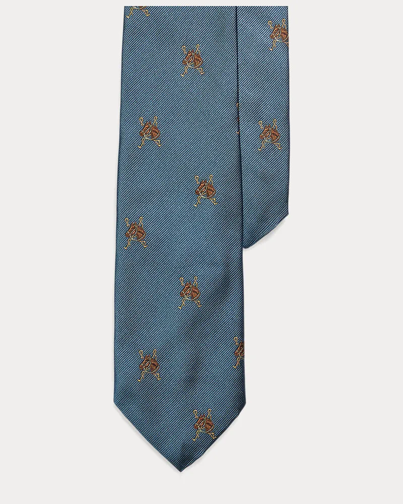 Ralph Lauren Seidentwill-Fliege mit Reitsportmuster Blue
