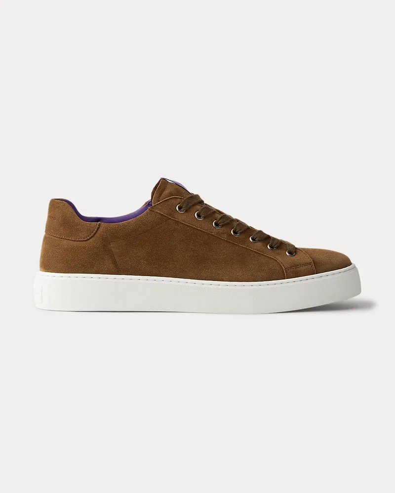 Ralph Lauren Sneaker Severn aus Kalbswildleder Brown