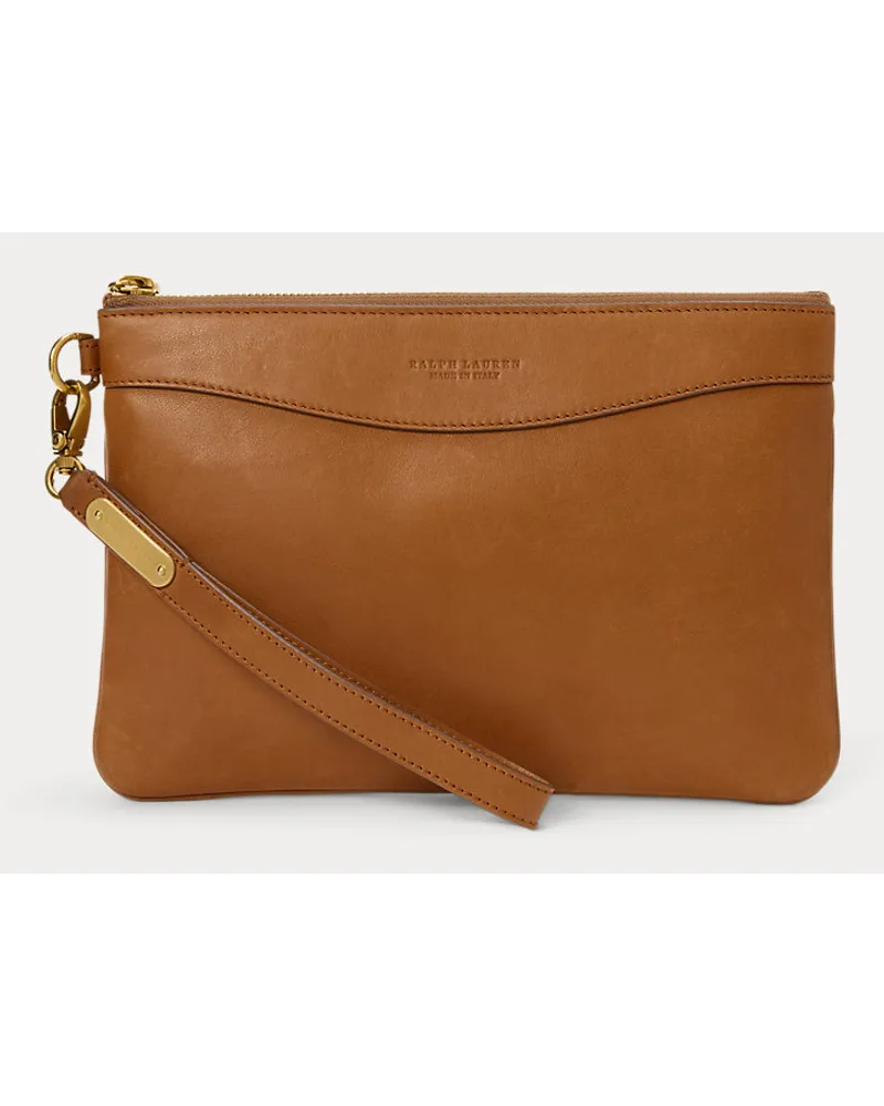 Ralph Lauren Pochette Bedford aus Kalbsleder Brown