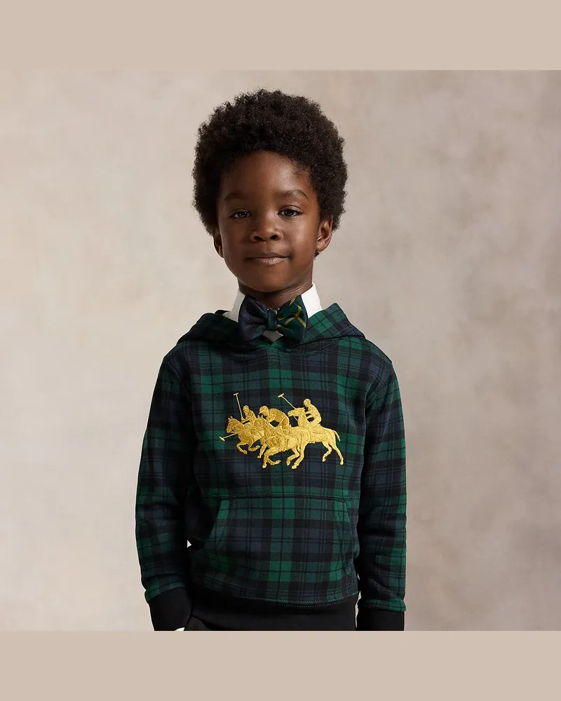 Ralph Lauren Fleece-Kapuzenpullover mit Dreifach-Pony Black