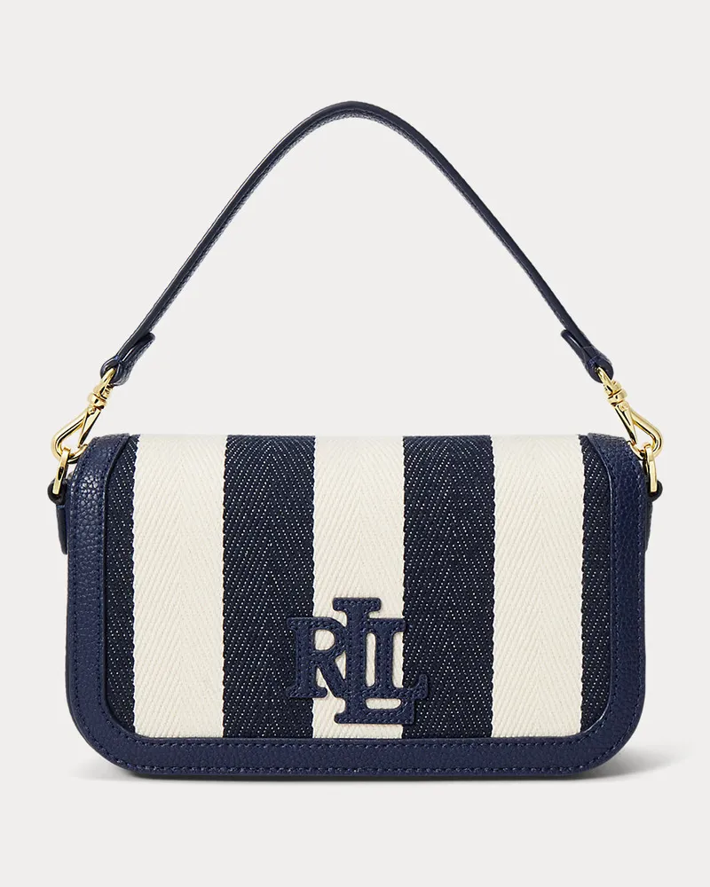 Ralph Lauren Gestreifte Umhängetasche Adley aus Twill Blue