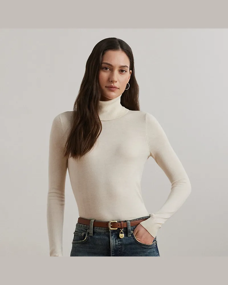 Ralph Lauren Rollkragenpullover aus Seiden-Mix Cream
