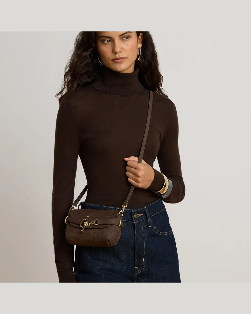 Ralph Lauren Kleine Umhängetasche Blaike mit Prägung Brown