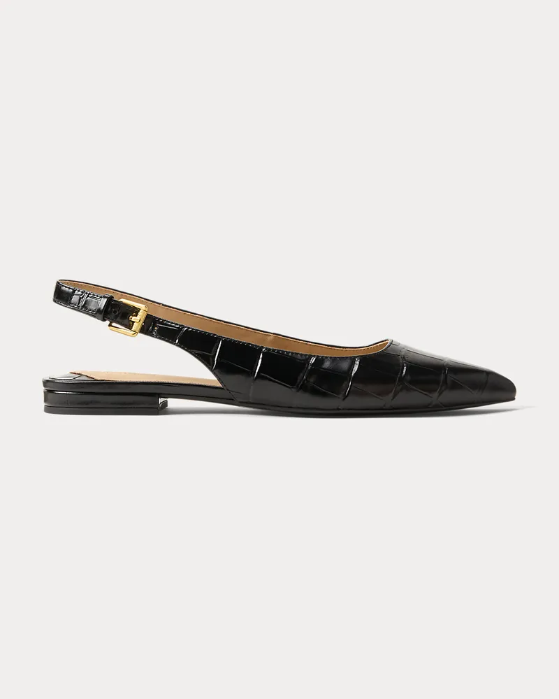 Ralph Lauren Ballerina Londyn mit Fersenriemchen Black