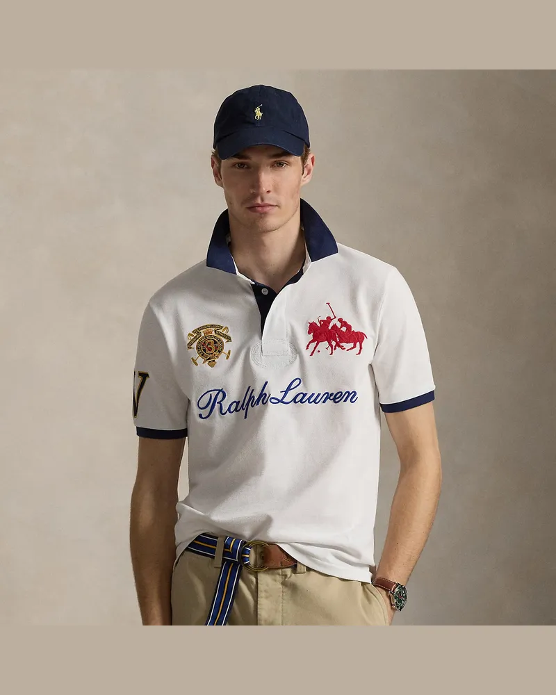 Ralph Lauren Classic-Fit Piqué-Poloshirt mit Wappen White