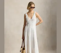 Leinenkleid mit gehäkeltem Besatz