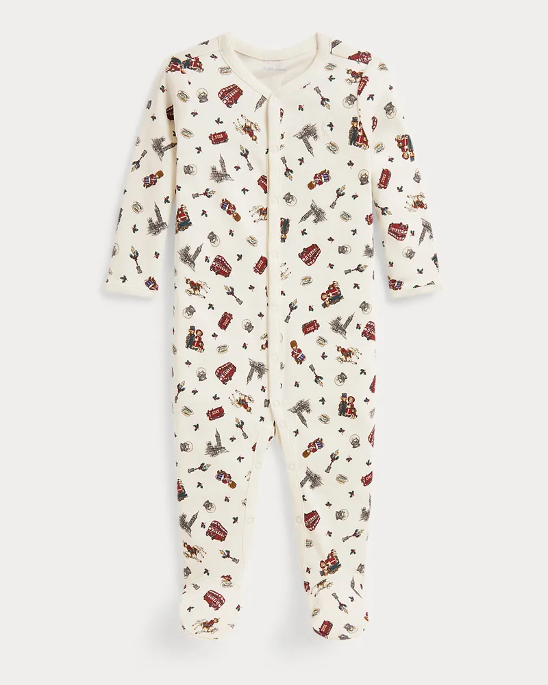 Ralph Lauren Interlock-Strampler mit Polo Bear Multi