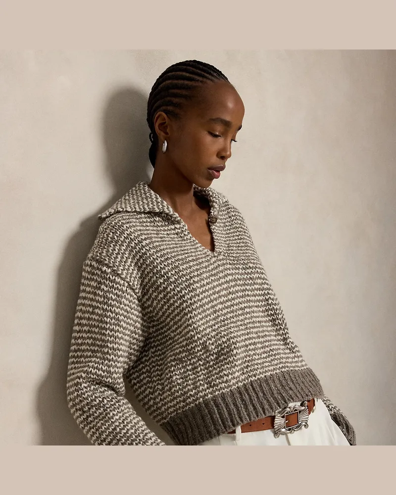 Ralph Lauren Baumwollpullover mit Streifen Grey