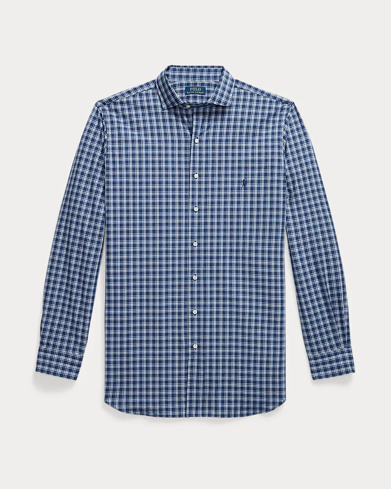 Ralph Lauren Große Größen - Karohemd aus Stretchpopeline Blue