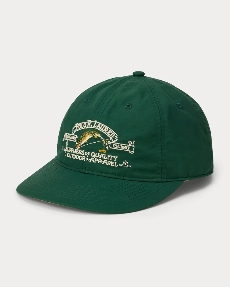 Ralph Lauren Bestickte Baseballkappe aus Faille Green