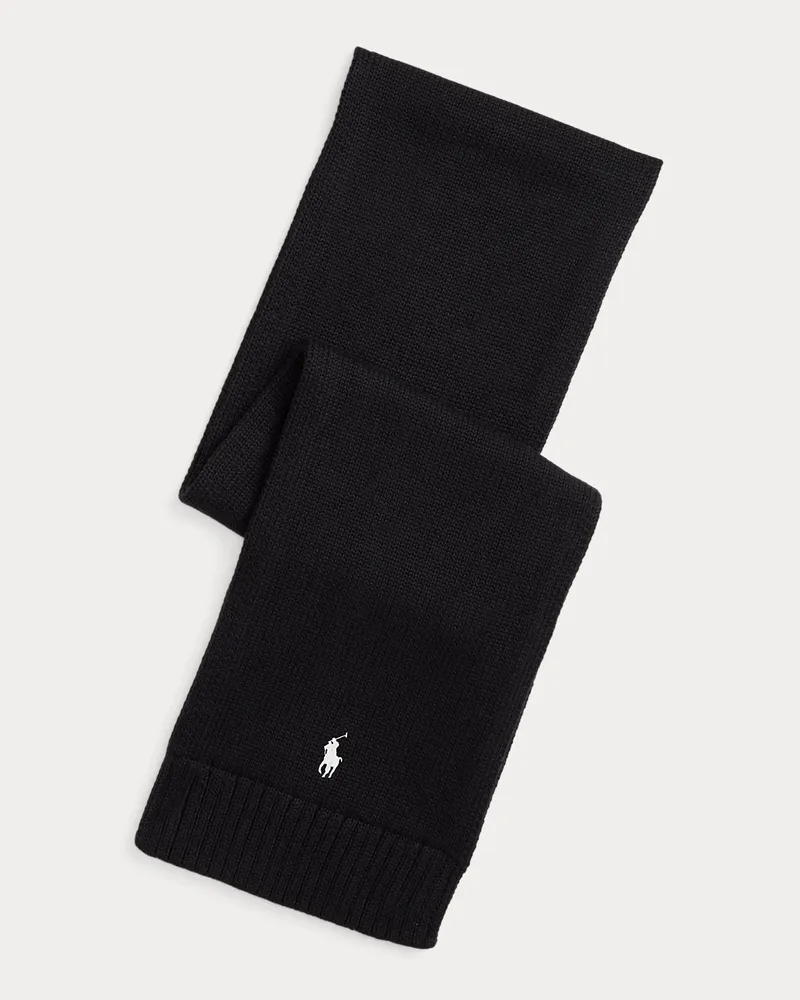 Ralph Lauren Schal aus gekämmter Baumwolle Black