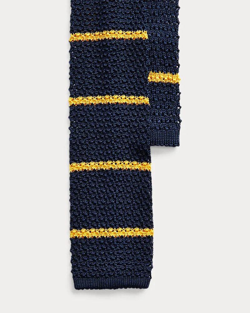Ralph Lauren Gestreifte Strickkrawatte aus Seide Blue