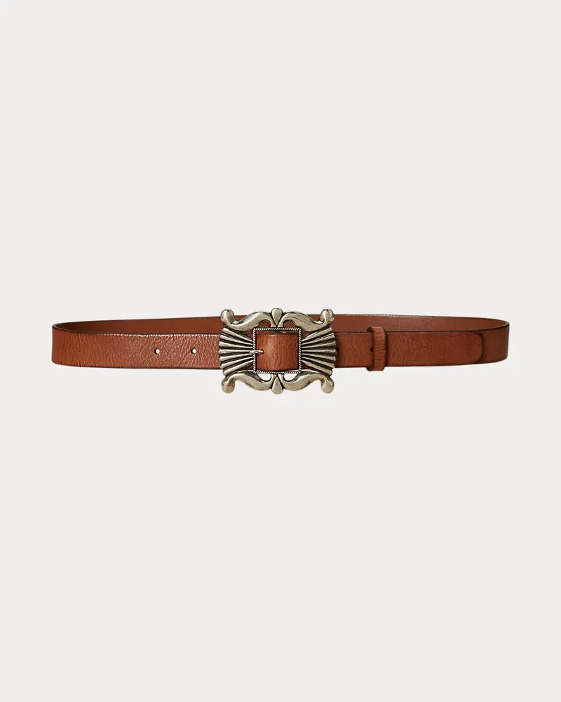Ralph Lauren Ledergürtel mit dekorativer Schnalle Brown