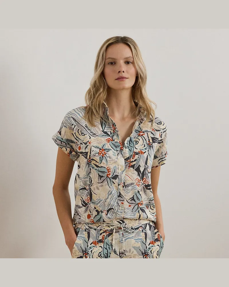 Ralph Lauren Relaxed-Fit Kurzarmhemd mit Druck White