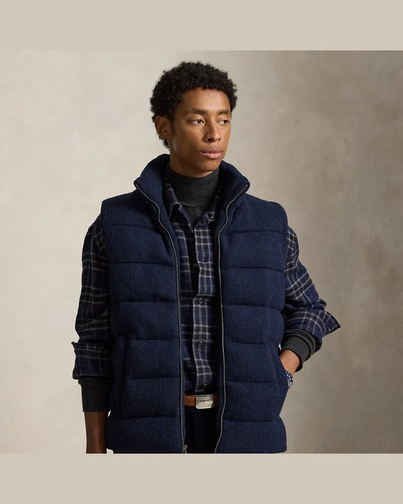 Ralph Lauren Gesteppter Pullunder aus Wolle Blue