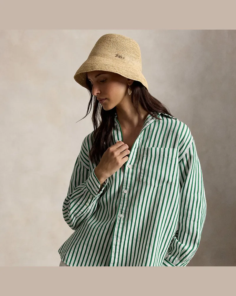 Ralph Lauren Oversize-Fit Hemd mit Streifenmuster White