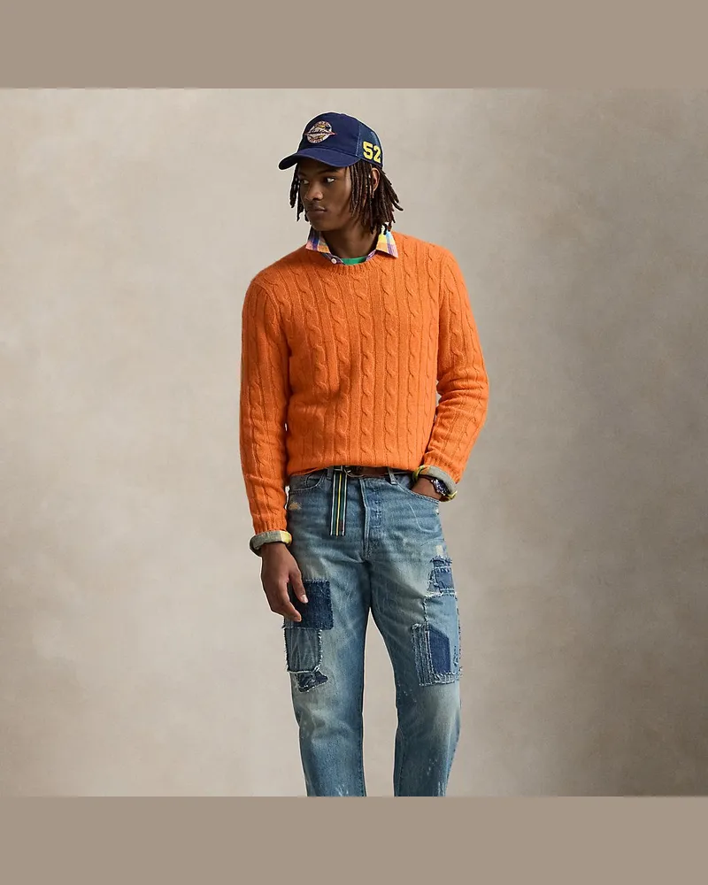 Ralph Lauren Der Kaschmirpullover mit Zopfmuster Orange