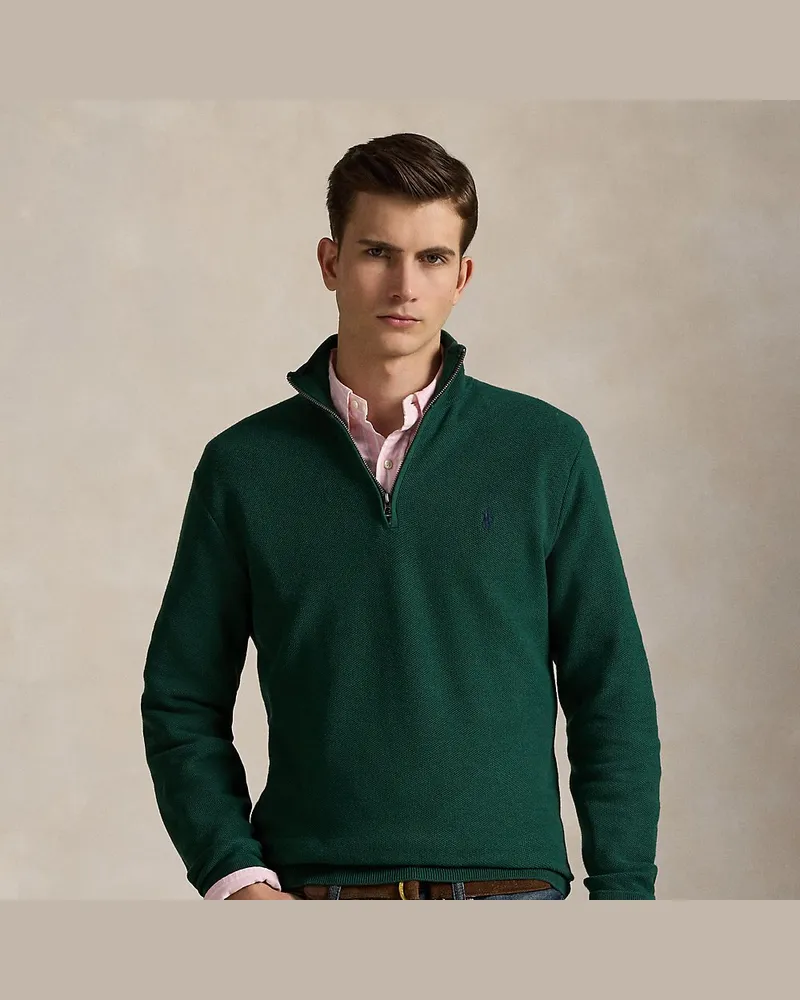 Ralph Lauren Pullover aus Baumwollpiqué Green