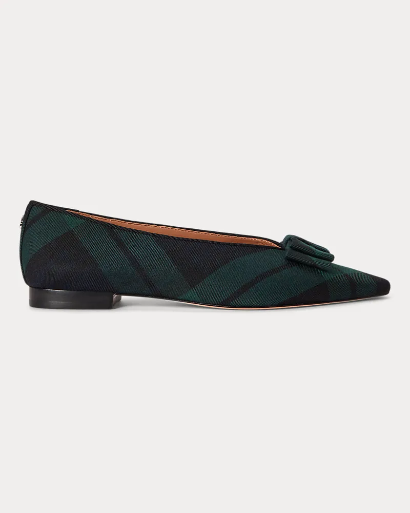Ralph Lauren Karierter Ballerina Audri mit Schleife Blue