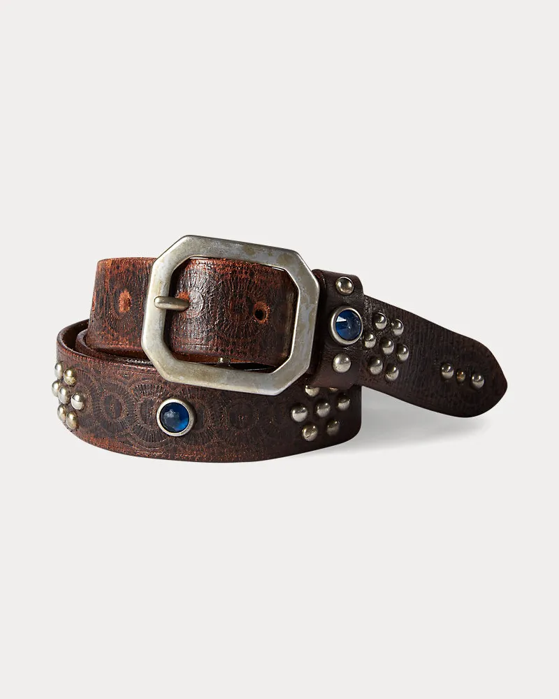 Ralph Lauren Ledergürtel mit Nieten Black