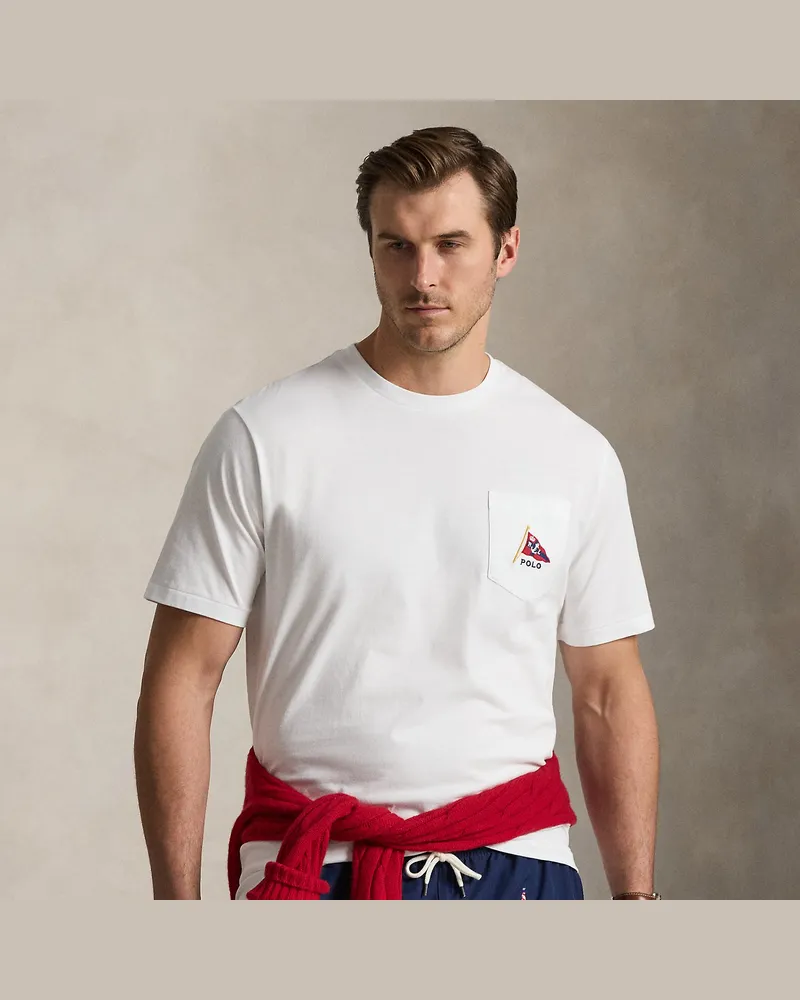 Ralph Lauren Große Größen - Jersey-T-Shirt mit Polo Bear White