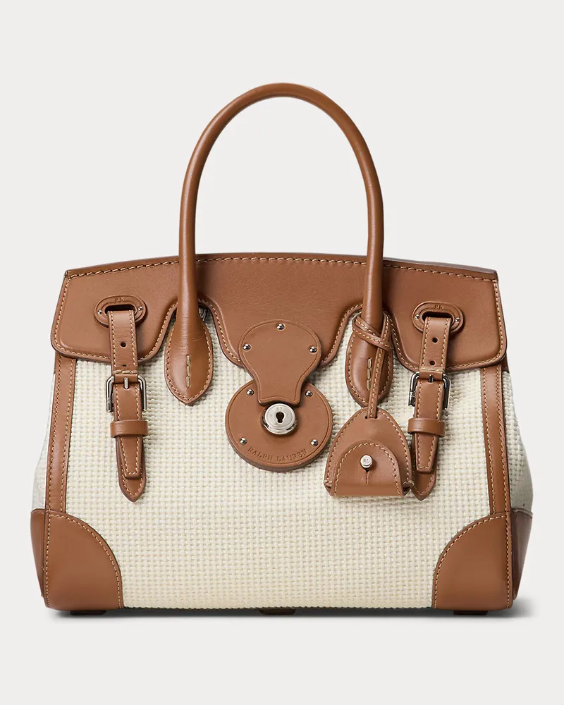 Ralph Lauren Tasche Soft Ricky 27 mit Lederbesatz Cream