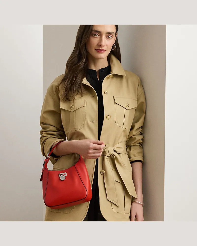 Ralph Lauren Kleine Schultertasche Tanner aus Leder Orange