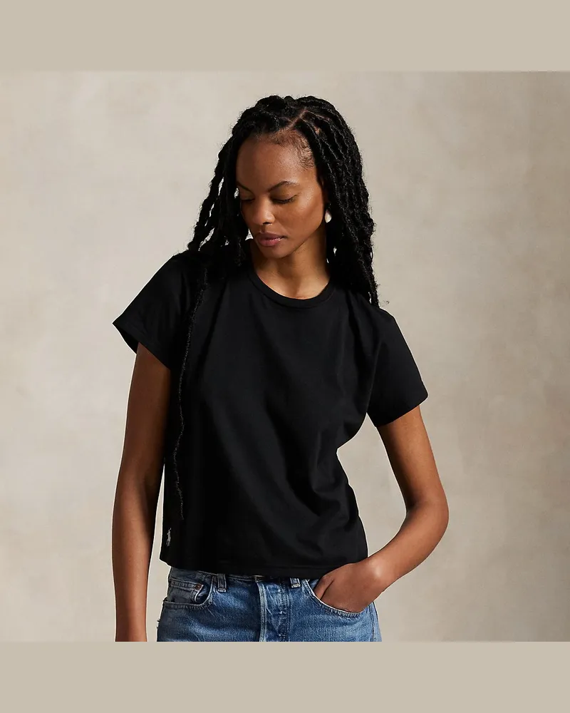 Ralph Lauren Classic-Shrunken-Fit T-Shirt aus Jersey Black