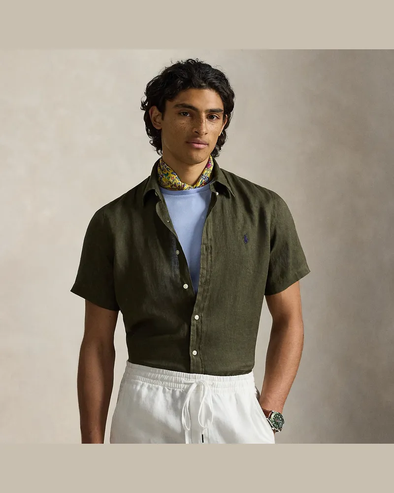 Ralph Lauren Custom-Fit Leinenhemd Green