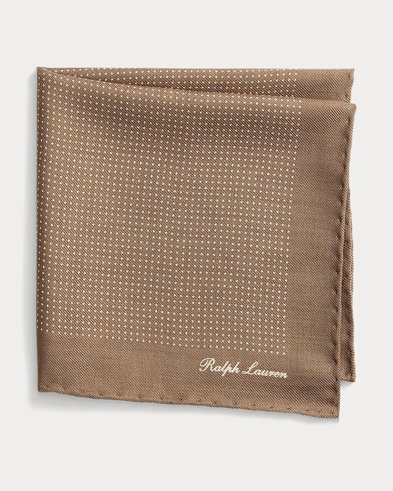 Ralph Lauren Getupftes Einstecktuch mit Kaschmir Brown